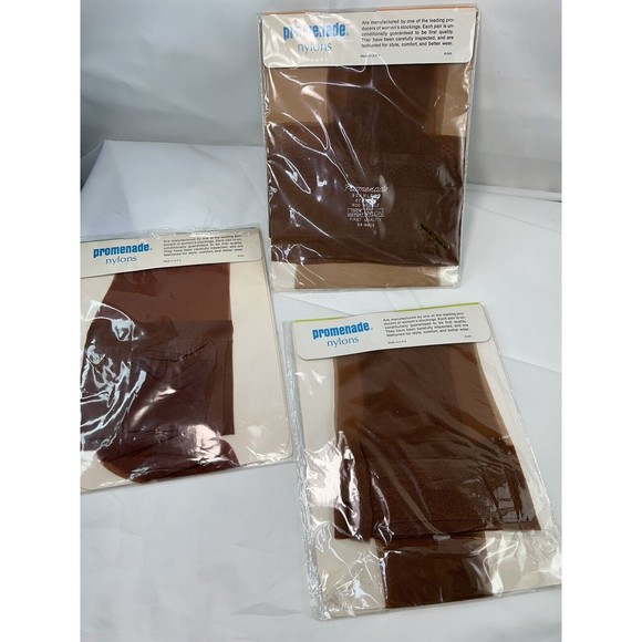 Lot Of 3‎ Vtg 1960s Promenade 100% Nylon Stockings Hosiery NOS Sz 8.5-9 USA made - Picture 4 of 5